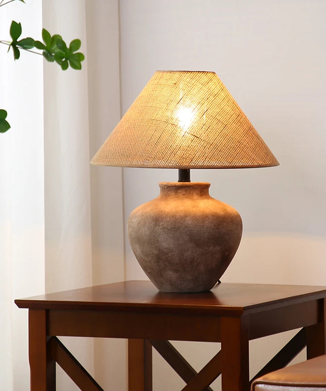 Vintage Pottery Table Lamp: Chic Decoration for Stylish Living Spaces, Bedrooms & B&B Hotels