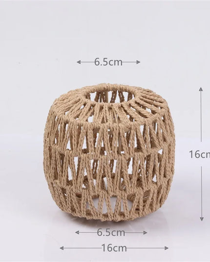 1PC Hand Weave Lampshade Rattan Hanging Lamp Shade Cafe Hotel Light Cover Ceiling Pendant Fixture For Home Restaurant Decors