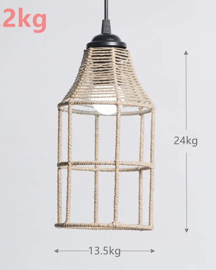 1PC Hand Weave Lampshade Rattan Hanging Lamp Shade Cafe Hotel Light Cover Ceiling Pendant Fixture For Home Restaurant Decors