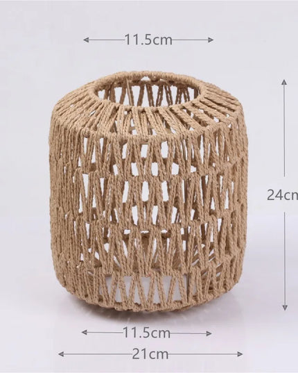 1PC Hand Weave Lampshade Rattan Hanging Lamp Shade Cafe Hotel Light Cover Ceiling Pendant Fixture For Home Restaurant Decors