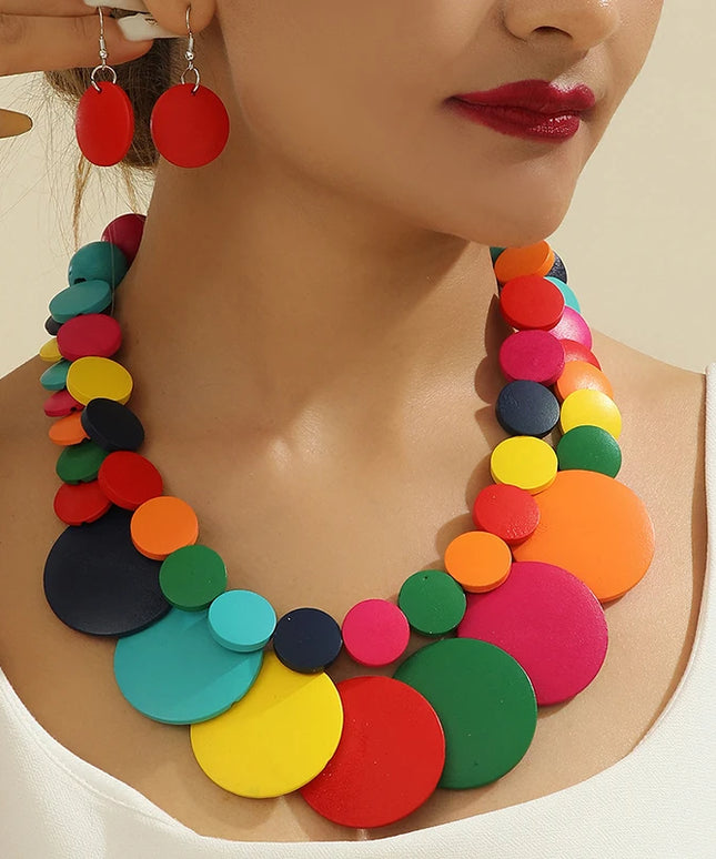 UDDEIN Boho Doublelayer Gran Collar de Madera