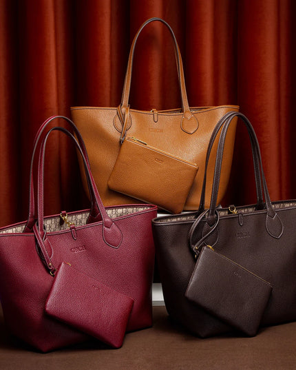 C-H Women Tote Bag  Autumn New Coffee Color Handbag Double sided Mother Child Casual Shopping Bags