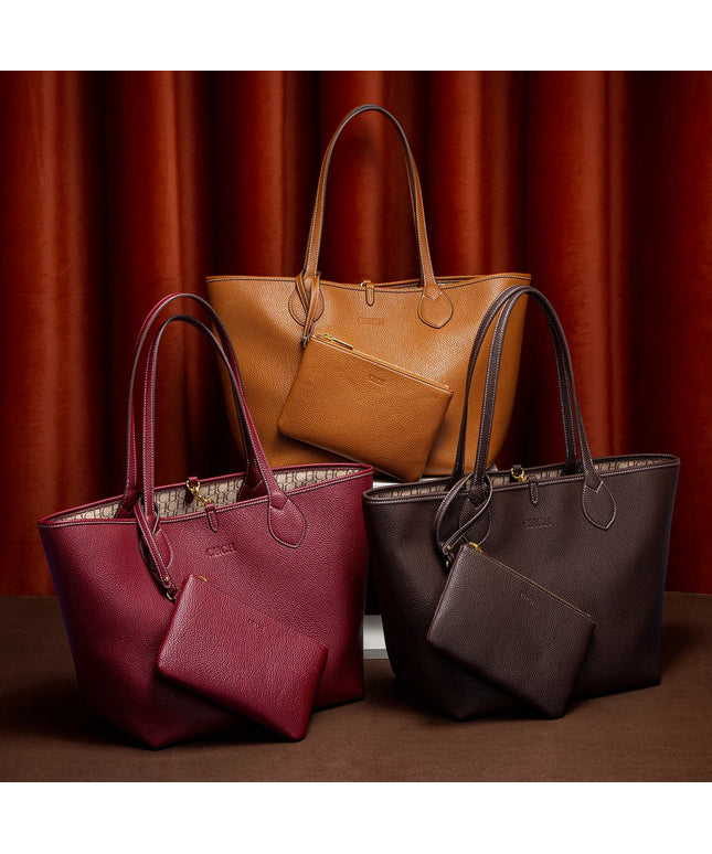 C-H Women Tote Bag  Autumn New Coffee Color Handbag Double sided Mother Child Casual Shopping Bags