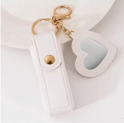 Portable Lipstick Bags Keychain Mini Wallet Storage Bag Key Chain Women Lipsticks Protective Key Ring With Makeup Mirror jewelry