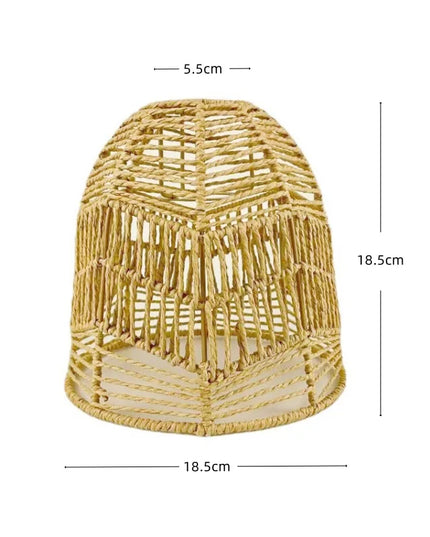 1PC Hand Weave Lampshade Rattan Hanging Lamp Shade Cafe Hotel Light Cover Ceiling Pendant Fixture For Home Restaurant Decors