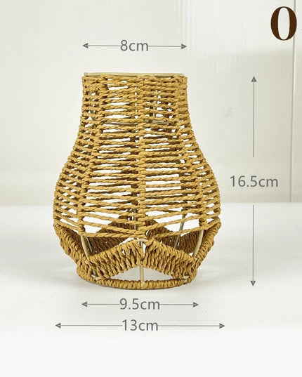Artisan Rattan Lampshade Pendant Light Bamboo Fixture for Home Dining Area & Restaurant Lighting