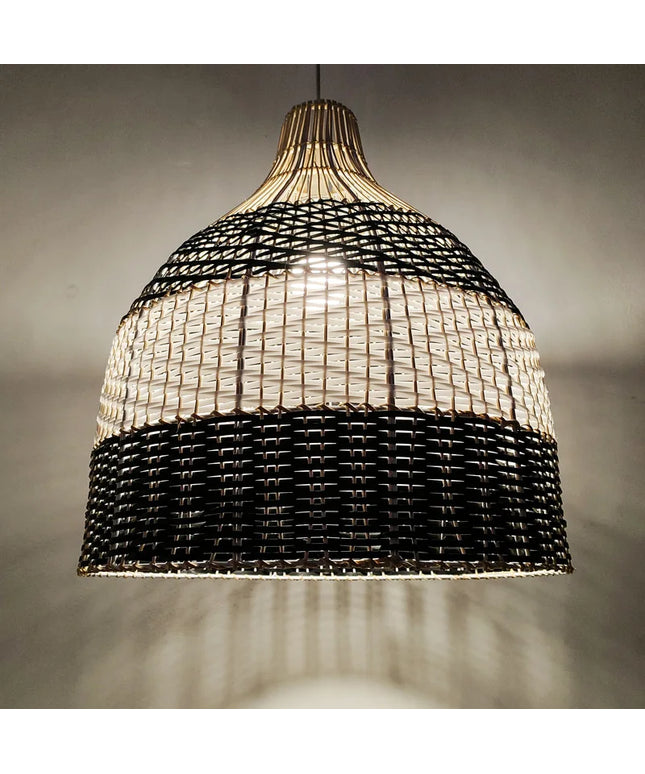 Lampara colgante de ratán vintage, lámpara de araña nórdica colgante tejida a mano para sala de estar, comedor, decoración de suspensión de restaurante