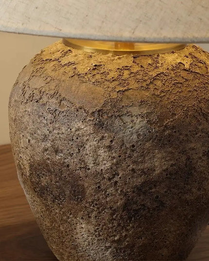 Vintage Japanese Zen Terracotta Jar Table Lamp B&B Hotel Living Room Bedroom Ambient LED Energy Saving Stylish Lighting