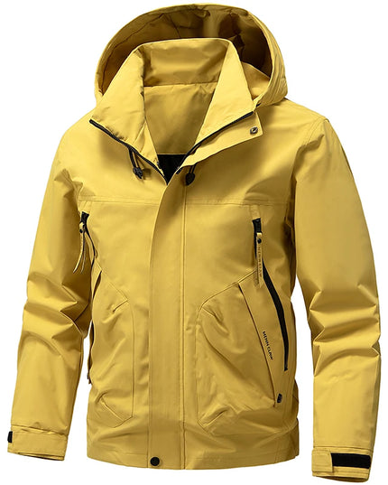 Jacket Mens Spring autumn New men jacket  solid color hooded Jackets casual coat Men's business coats Size M-4XL 5XL Hat detacha