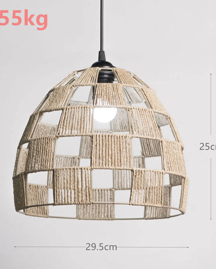 1PC Hand Weave Lampshade Rattan Hanging Lamp Shade Cafe Hotel Light Cover Ceiling Pendant Fixture For Home Restaurant Decors