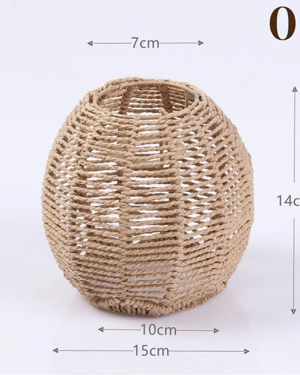 Artisan Rattan Lampshade Pendant Light Bamboo Fixture for Home Dining Area & Restaurant Lighting