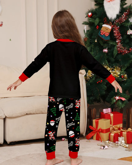Family Christmas Loungewear Sets - Dancing Santa & Christmas Elements