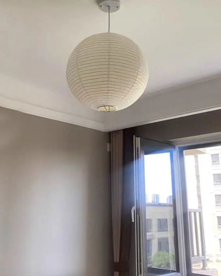Hanging Paper Lampshade Light Fixture Classic Modern Pendant Light Lamp Cover Vintage Round Ceiling Light Cover Hotel Cafe