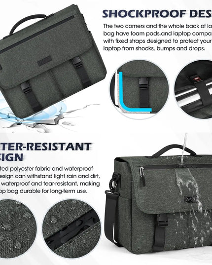 Laptop Briefcases for Men 15.6 Inch Laptop Bag Water resistant Computer Bag Lightweight Shoulder Satchel Bags