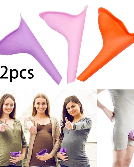2pcs Woman Standing Piss Portable Toilet Urinal Camping Tent Outdoor Travel Emergency Soft Silicone Pee Funnel Urine Toilet
