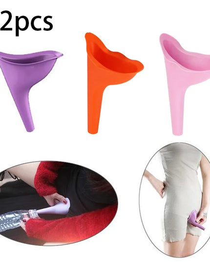 2pcs Woman Standing Piss Portable Toilet Urinal Camping Tent Outdoor Travel Emergency Soft Silicone Pee Funnel Urine Toilet