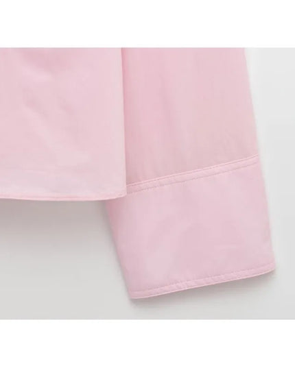 Women Poplin Shirt Spring Long Sleeve Female Shirts Casual Shoulder with Added Volume Pleated Women's Party Shirts & Blouses