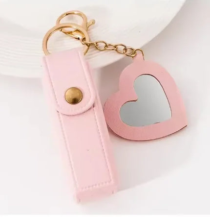 Portable Lipstick Bags Keychain Mini Wallet Storage Bag Key Chain Women Lipsticks Protective Key Ring With Makeup Mirror jewelry