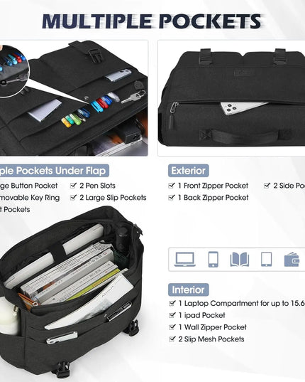 Laptop Briefcases for Men 15.6 Inch Laptop Bag Water resistant Computer Bag Lightweight Shoulder Satchel Bags