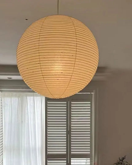 Hanging Paper Lampshade Light Fixture Classic Modern Pendant Light Lamp Cover Vintage Round Ceiling Light Cover Hotel Cafe