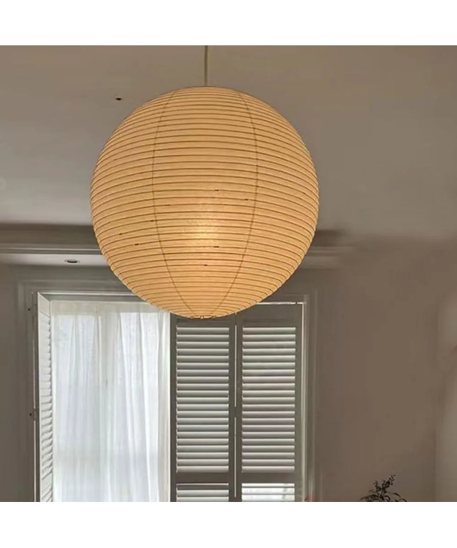 Hanging Paper Lampshade Light Fixture Classic Modern Pendant Light Lamp Cover Vintage Round Ceiling Light Cover Hotel Cafe