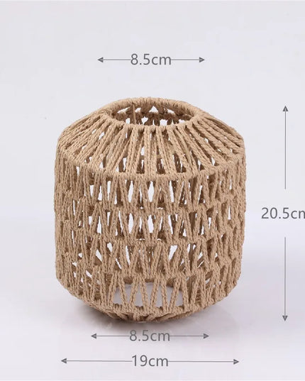 1PC Hand Weave Lampshade Rattan Hanging Lamp Shade Cafe Hotel Light Cover Ceiling Pendant Fixture For Home Restaurant Decors