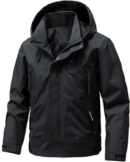 Jacket Mens Spring autumn New men jacket  solid color hooded Jackets casual coat Men's business coats Size M-4XL 5XL Hat detacha