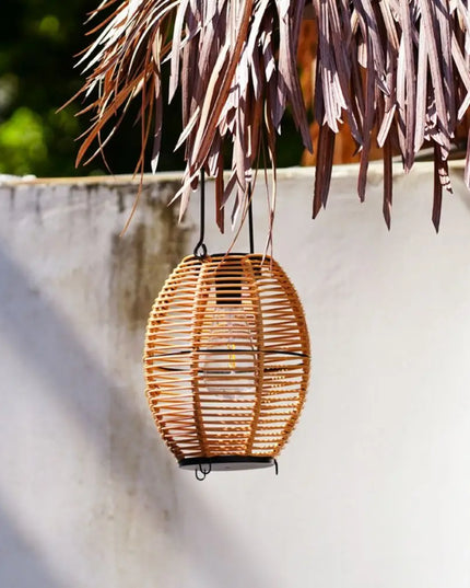 Portable Landscape Solar Imitation Lantern Waterproof Hollowed Yard Lantern Hanging Atmosphere Weave Wind Lamp Outdoor