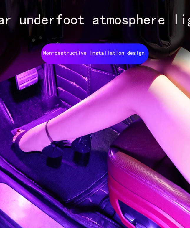 Estilo universal de coche, luz de pie, luz de fondo, decoración de interiores de coche