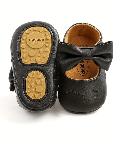 Adorable Baby Girls' Bowknot Mary Jane Shoes - Lightweight, Non-Slip, Comfy First Walking Shoes for Prewalkers, Perfect for Spring Wedding Party Dress Up, Toddler's Delightful Footwear Choice