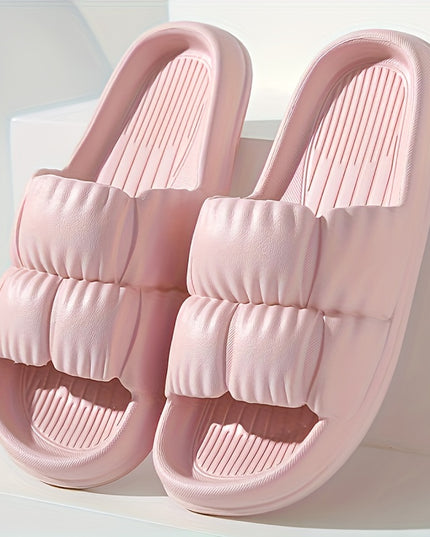 Elegant Women's Pillow Slides - Cushioned, Non-slip, Easy Slip-On Indoor Slippers, Minimalist and Stylish Comfort Footwear