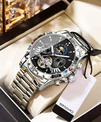 Silver Shell Black Surface Steel Belt