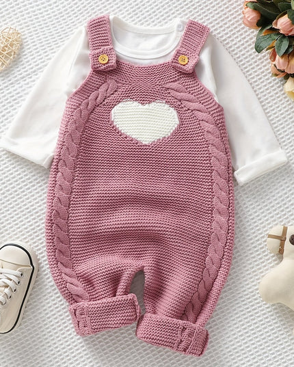 Baby Clothing Girl Baby Bodysuit Baby Love Jacquard Boys Knitted Bodysuit, Suitable For Indoor And Outdoor Wear
