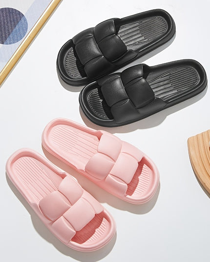 EVA Slippers with Anti-Slip Soft Sole & Quick-Dry Design - Lightweight Indoor/Outdoor House Shoes for Bathroom, Home, and Garden - Ergonomic Comfort, All-Season Wear, Stylish Striped Pattern (Hand Wash/Dry Clean), Indoor Slip