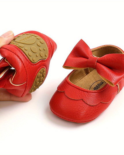 Adorable Baby Girls' Bowknot Mary Jane Shoes - Lightweight, Non-Slip, Comfy First Walking Shoes for Prewalkers, Perfect for Spring Wedding Party Dress Up, Toddler's Delightful Footwear Choice