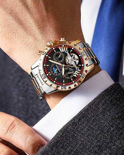 Fashion Men's Fully Automatic Mechanical Watch, Waterproof Luminous Wristwatch