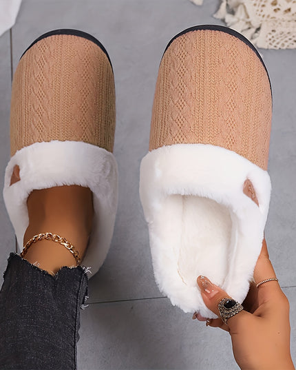 Women'S Plush Slippers - Winter Warm Soft Indoor/Outdoor House Shoes with Plush & TPR Sole, Soft Fabric Upper & Cushioned Insole - All-Season Cozy Slip-Ons in, Indoor Footwear, Minimalist Design, Comfortable Footwear, Stylish