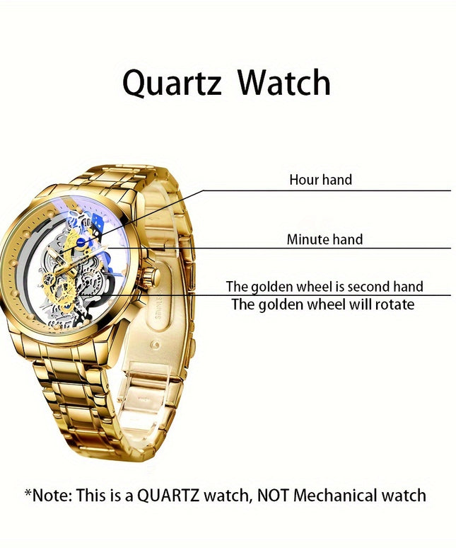 Men Women Stainless Steel Quartz Watch Luminous Luxury Fashion Hollow Out Skeleton Wrist Watch Unisex