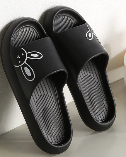 Ultra-Comfy Womens Kawaii Rabbit Pillow Slides - Soft Non-slip EVA Open Toe Slippers for Indoor Home Relaxation - Durable & Quick-dry Bathroom Slippers