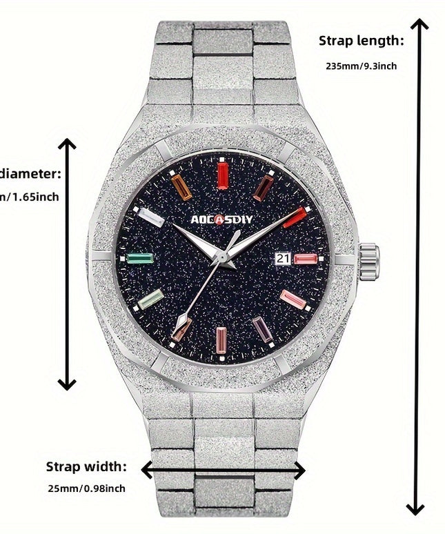 Men's Business Watch, Unique Fashion Waterproof Calendar Luminous Watch