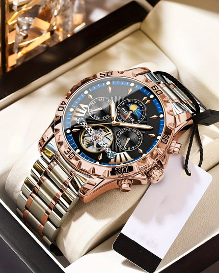 Fashion Men's Fully Automatic Mechanical Watch, Waterproof Luminous Wristwatch