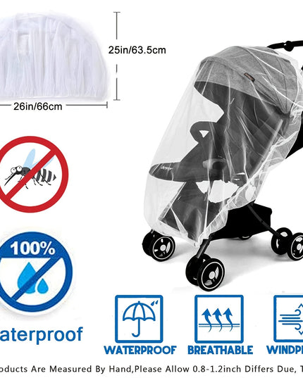 Mosquito Net for Stroller - Durable Baby Stroller Mosquito Net - Perfect Bug Net for Strollers, Bassinets, Cradles, Playards, Pack N Plays and Portable Mini Crib (White)