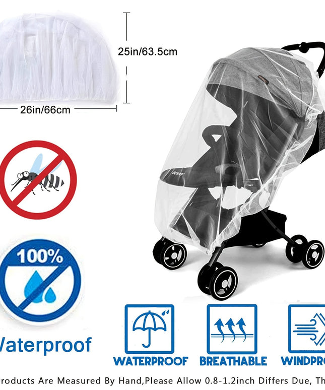 Mosquito Net for Stroller - Durable Baby Stroller Mosquito Net - Perfect Bug Net for Strollers, Bassinets, Cradles, Playards, Pack N Plays and Portable Mini Crib (White)