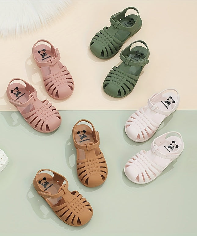 Girls & Boys Jelly Sandals with Assorted Colors, Soft Non-Flip Shoes, Solid Color Footwear