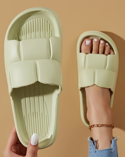 EVA Slippers with Anti-Slip Soft Sole & Quick-Dry Design - Lightweight Indoor/Outdoor House Shoes for Bathroom, Home, and Garden - Ergonomic Comfort, All-Season Wear, Stylish Striped Pattern (Hand Wash/Dry Clean), Indoor Slip