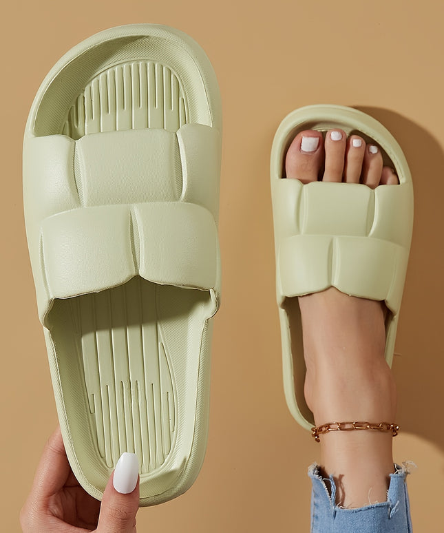 EVA Slippers with Anti-Slip Soft Sole & Quick-Dry Design - Lightweight Indoor/Outdoor House Shoes for Bathroom, Home, and Garden - Ergonomic Comfort, All-Season Wear, Stylish Striped Pattern (Hand Wash/Dry Clean), Indoor Slip