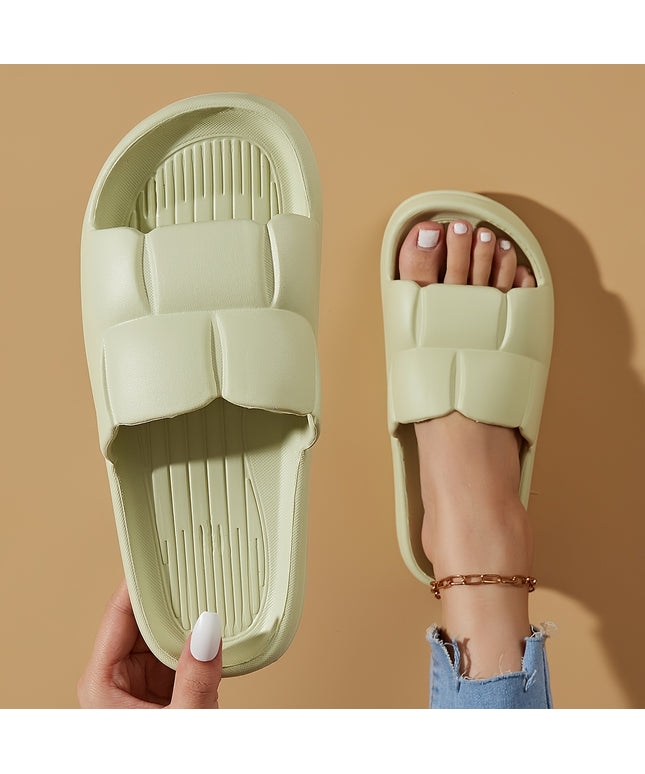 EVA Slippers with Anti-Slip Soft Sole & Quick-Dry Design - Lightweight Indoor/Outdoor House Shoes for Bathroom, Home, and Garden - Ergonomic Comfort, All-Season Wear, Stylish Striped Pattern (Hand Wash/Dry Clean), Indoor Slip