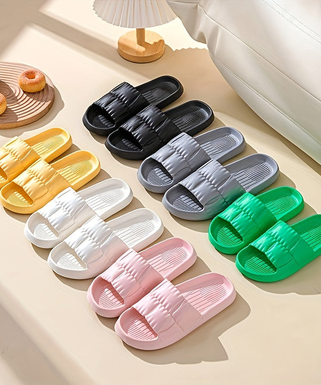 Elegant Women's Pillow Slides - Cushioned, Non-slip, Easy Slip-On Indoor Slippers, Minimalist and Stylish Comfort Footwear