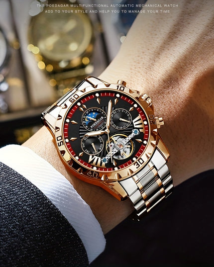 Fashion Men's Fully Automatic Mechanical Watch, Waterproof Luminous Wristwatch