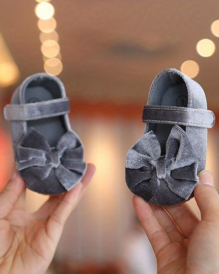 Baby Girls Mary Jane Flats With Bowknot First Walker Shoes Crib Shoes Princess Wedding Party Christmas Dress Shoes